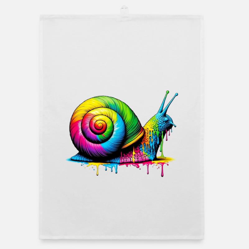 Escargot - Torchon bio - blanc