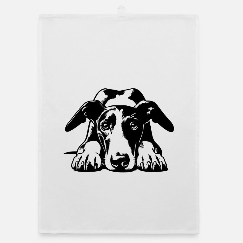 Tête de Galgo avec pattes Torchon bio