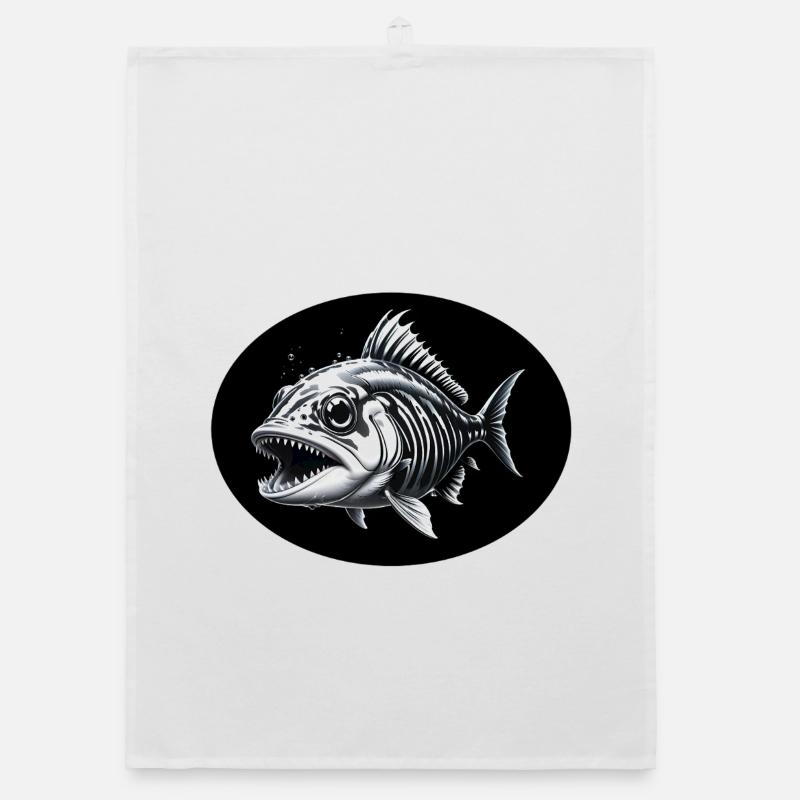 Fish Skeleton Organic dish towel