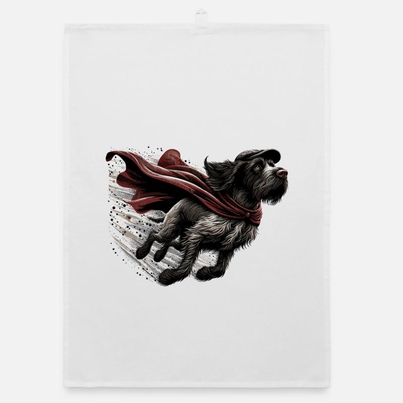 Super Dog German Wirehaired DD Pointer Gift Organic dish towel