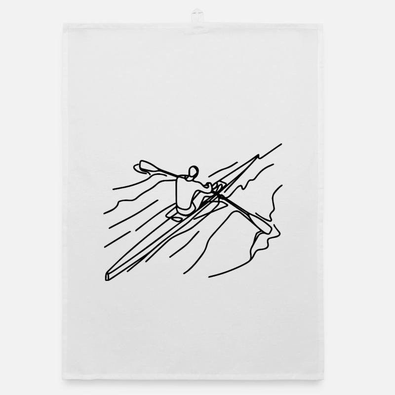 Rower Drawing Organic dish towel