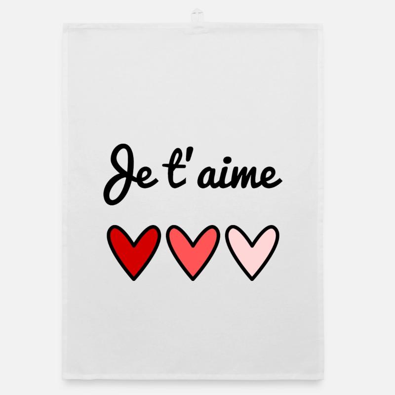 ICH LIEBE DICH. VALENTINSTAG. HERZ.  ICH LIEBE DICH Organic Geschirrtuch