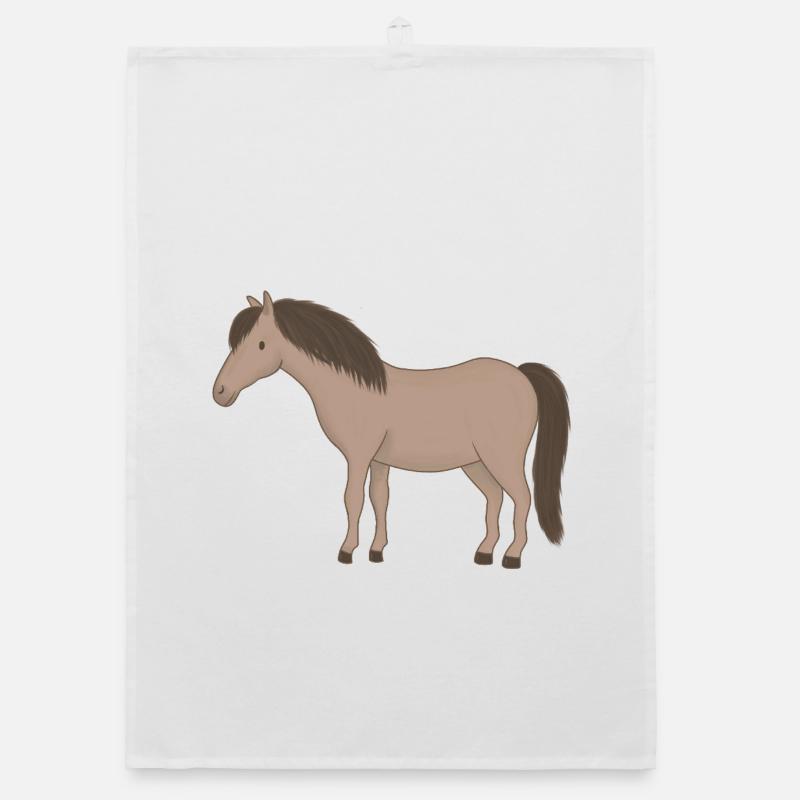 Beiges Pferd mit dunkler Mähne Organic Geschirrtuch