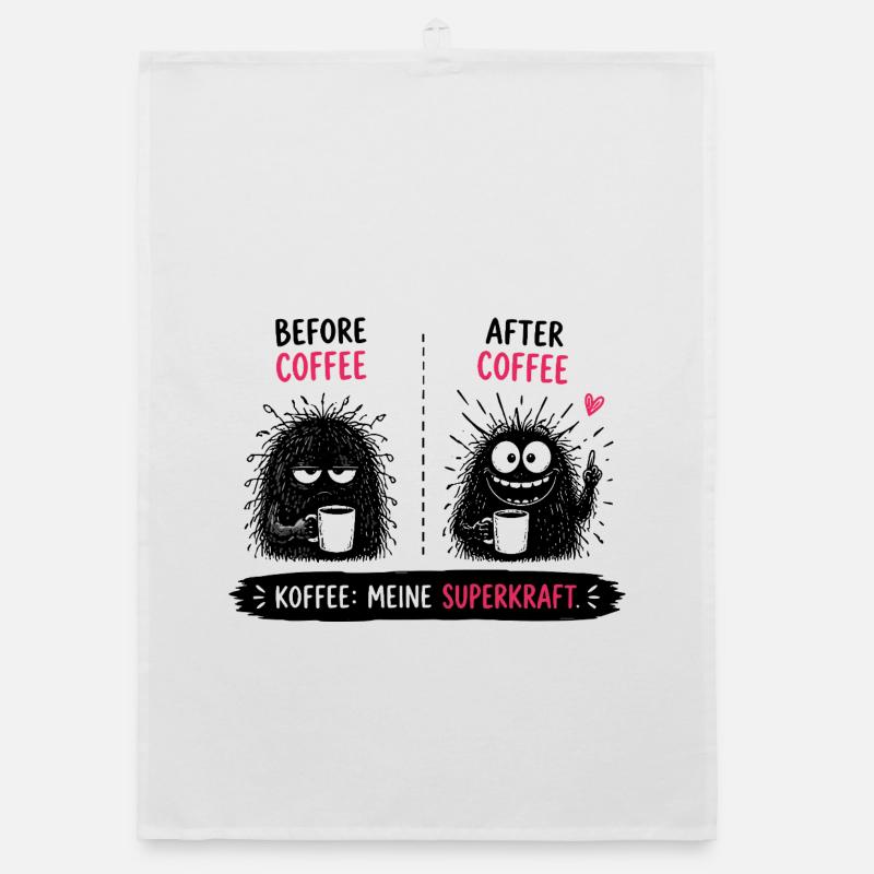  Before Coffee After Coffee Kaffee Meine Organic Geschirrtuch