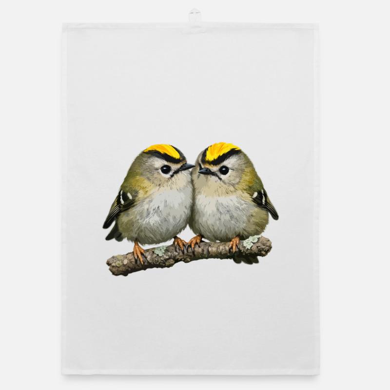 Duo de Firecrests sur Branch Torchon bio
