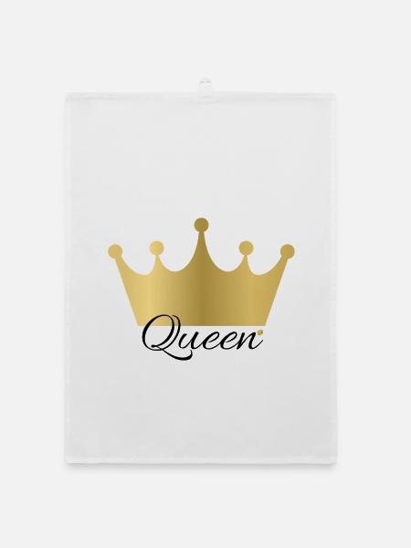 Queen Design - Organic Geschirrtuch - Weiß - Vorne