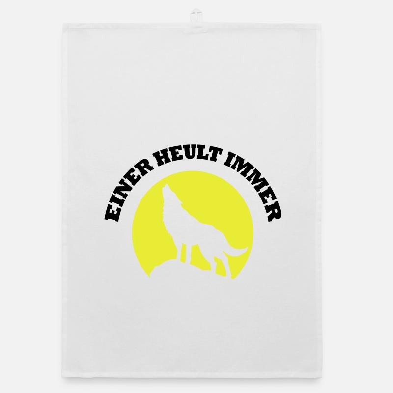 moon wolf_einer_heult_immer Organic dish towel