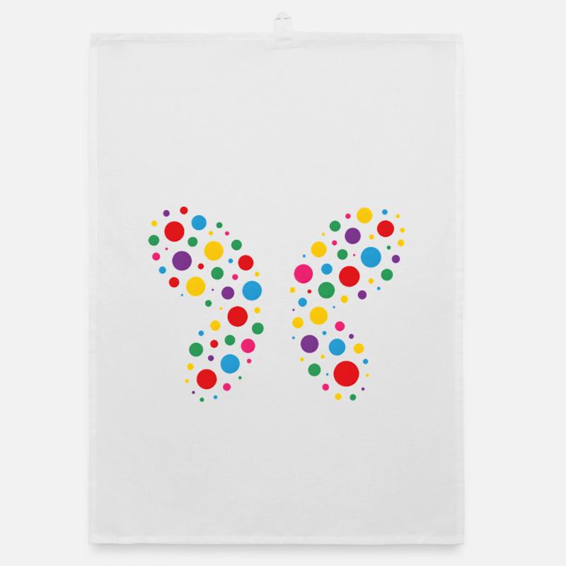 Colorful Dot Wing Bloom Organic dish towel