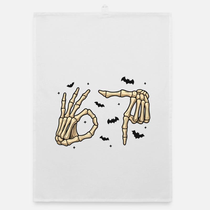 Skeleton Hands Organic dish towel
