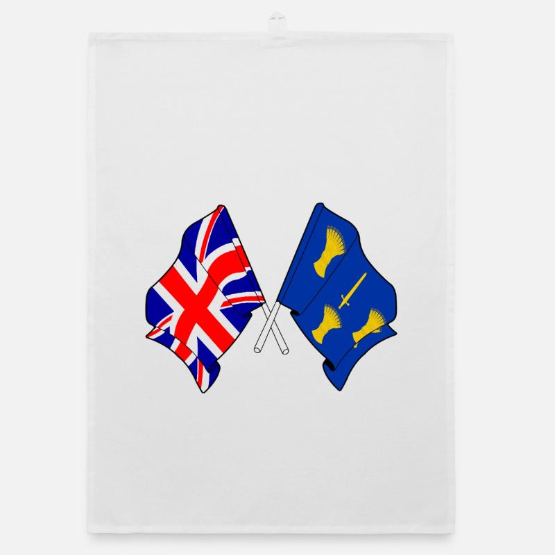 Cheshire &amp; Great Britain Flags Organic dish towel