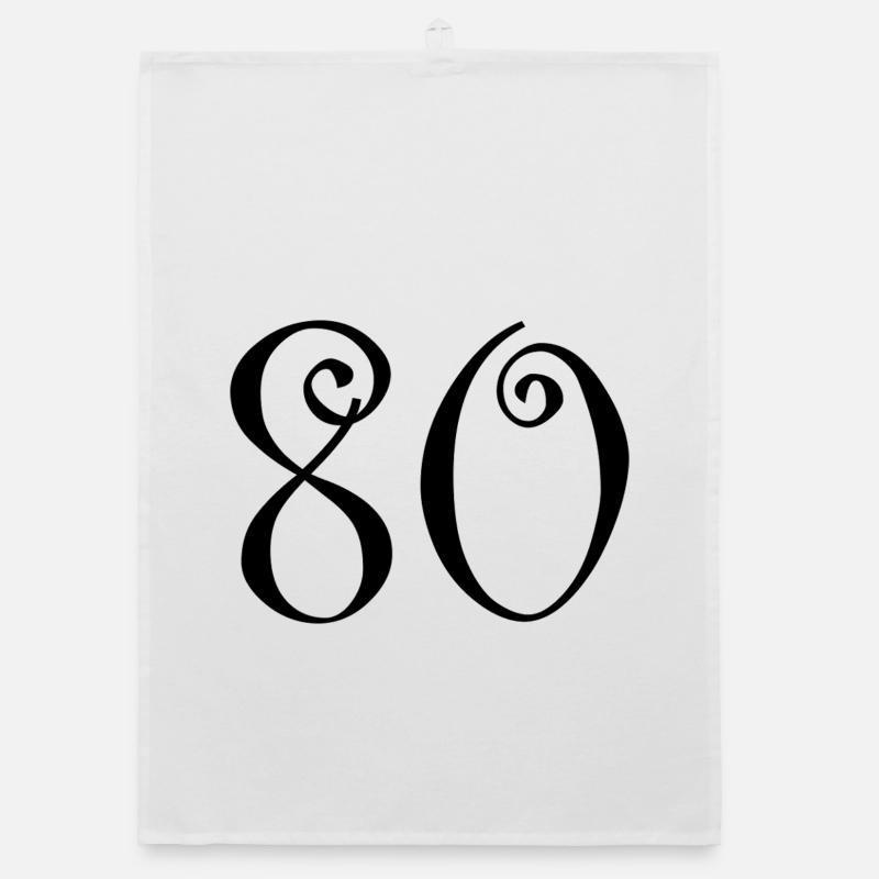 80. 80 ANS. 80e ANNIVERSAIRE. ANNIVERSAIRE 80 ANS. Torchon bio
