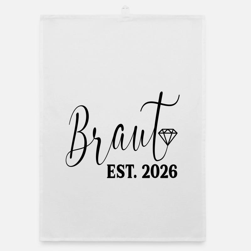 Hochzeit Verlobung - Braut 2026 Organic Geschirrtuch