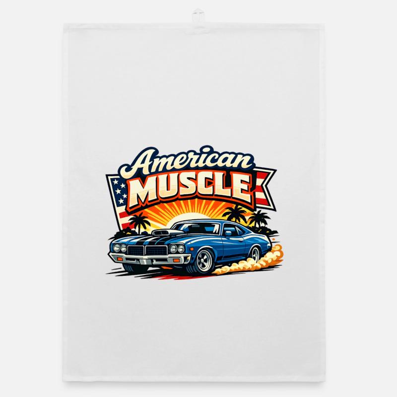 American_Muscle_3 - Torchon bio - blanc