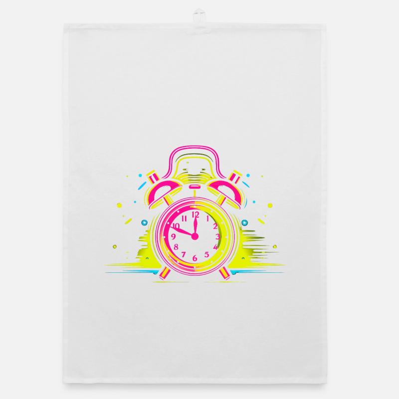Wecker Synthwave Organic Geschirrtuch