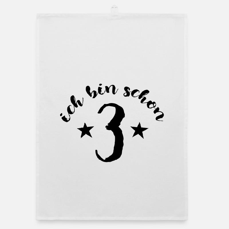 Schon 3, Kindergeburtstag - Geschenk Organic Geschirrtuch