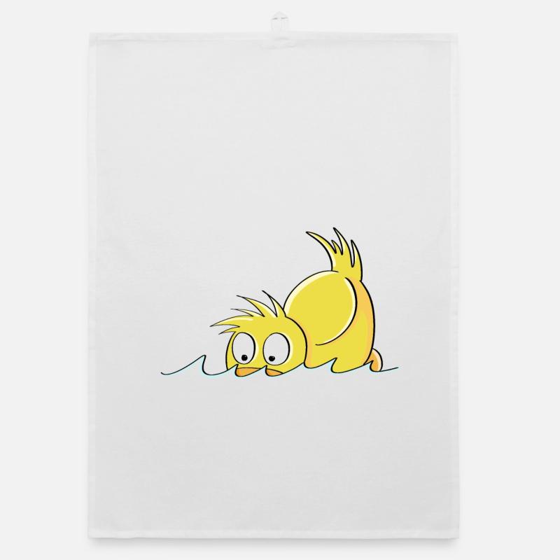 Duck Duck - Duck comic Organic dish towel