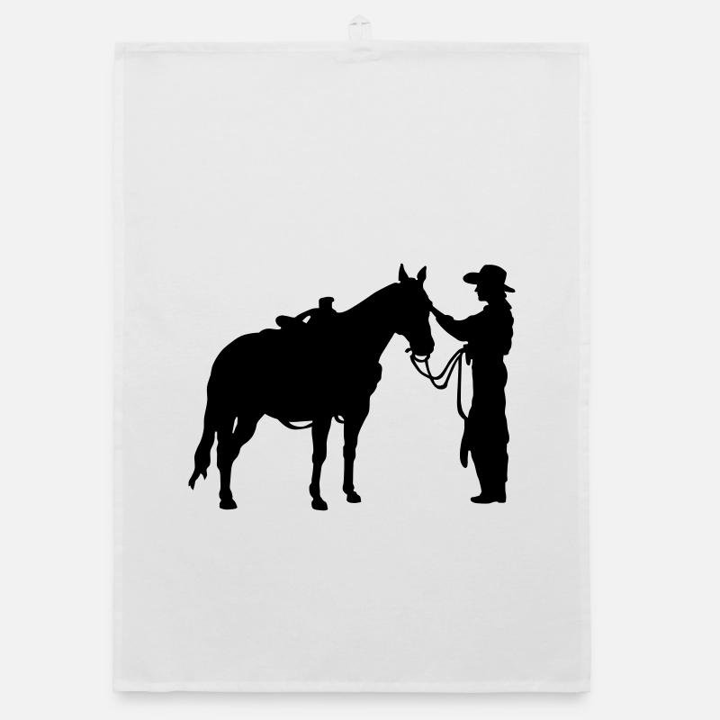 Frau mit Pferd Organic Geschirrtuch