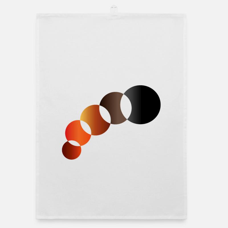 Abstrait - cercles de différentes tailles Torchon bio