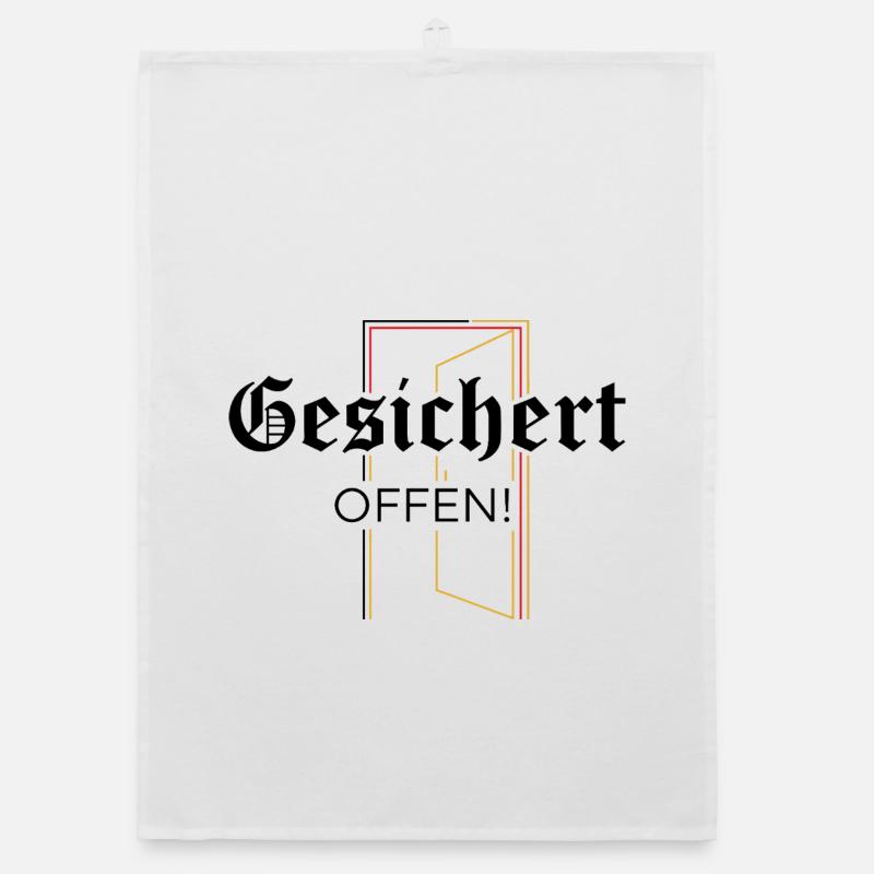 Gesichert Offen! Statement  Organic Geschirrtuch