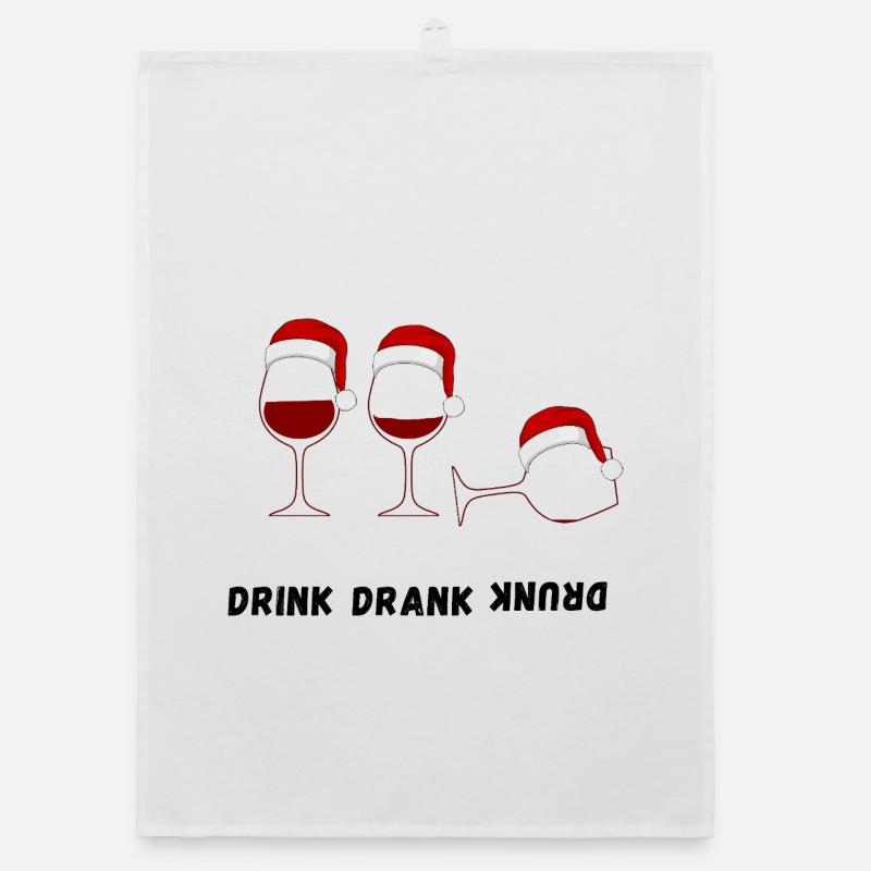 Drink Drank Drunk - Style pull de Noël laid Torchon bio