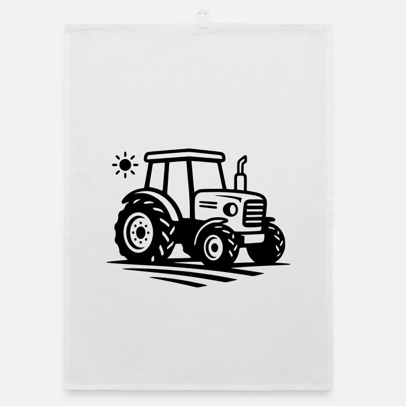 Landwirtschaft & Bauernhof | Traktor Logo - Organic Geschirrtuch - Weiß