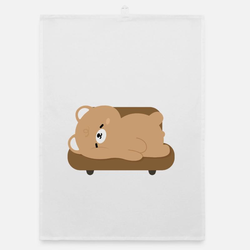 Tired Polar Bear on Sofa Organic dish towel