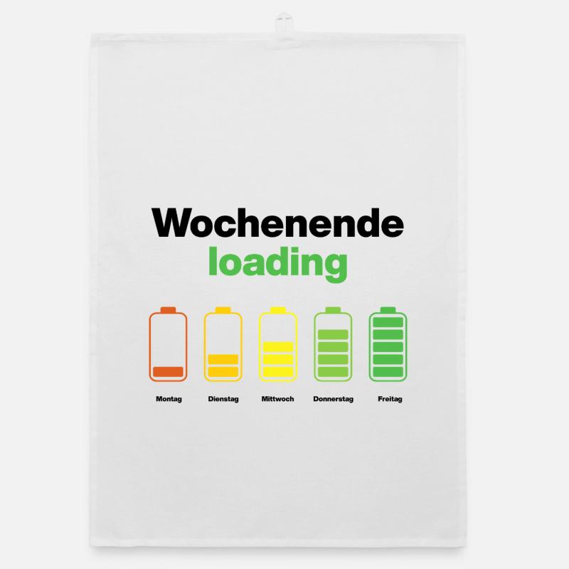 Weekend loading – battery full on Friday, work Organic dish towel