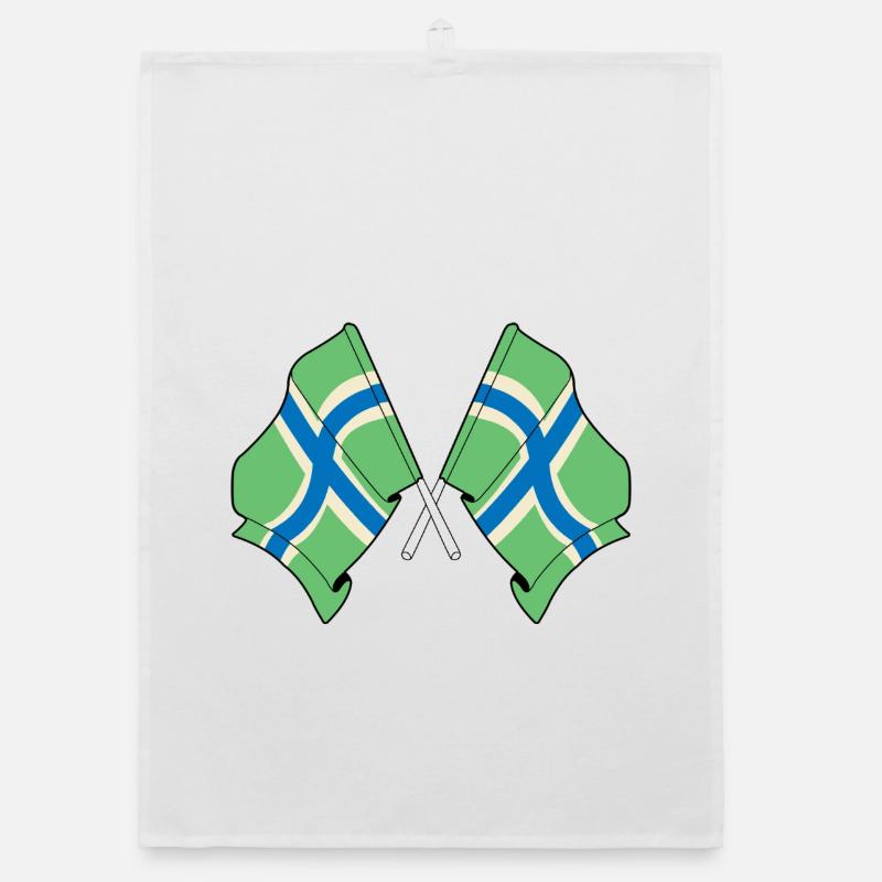 Drapeaux croisés du Gloucestershire Torchon bio