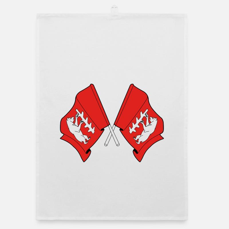 Deux drapeaux croisés du Warwickshire Torchon bio