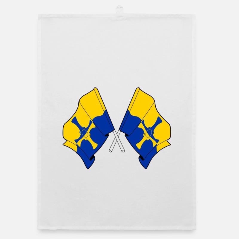 Two flags crossed – Durham Organic dish towel