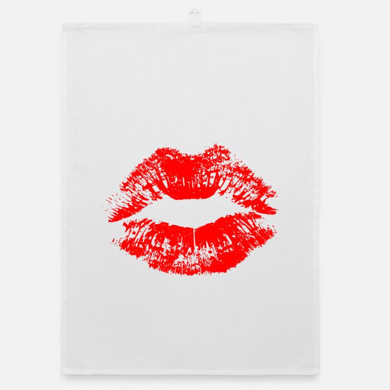 Kissable Lips Lipstick Lipprint Impression Lips Organic dish towel