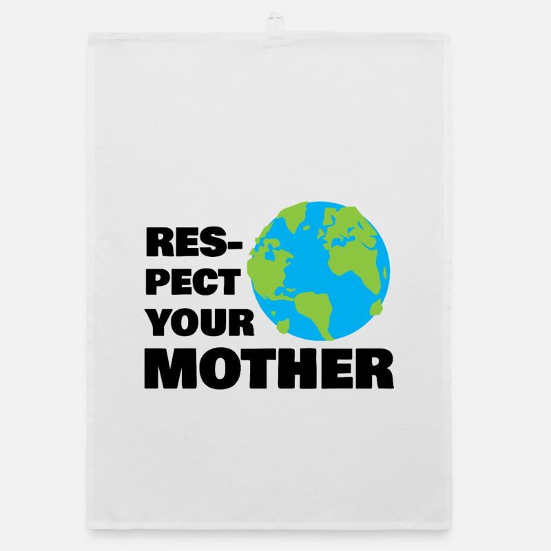 Respectez votre planète mère Globe : Art de conscience écologique Torchon bio