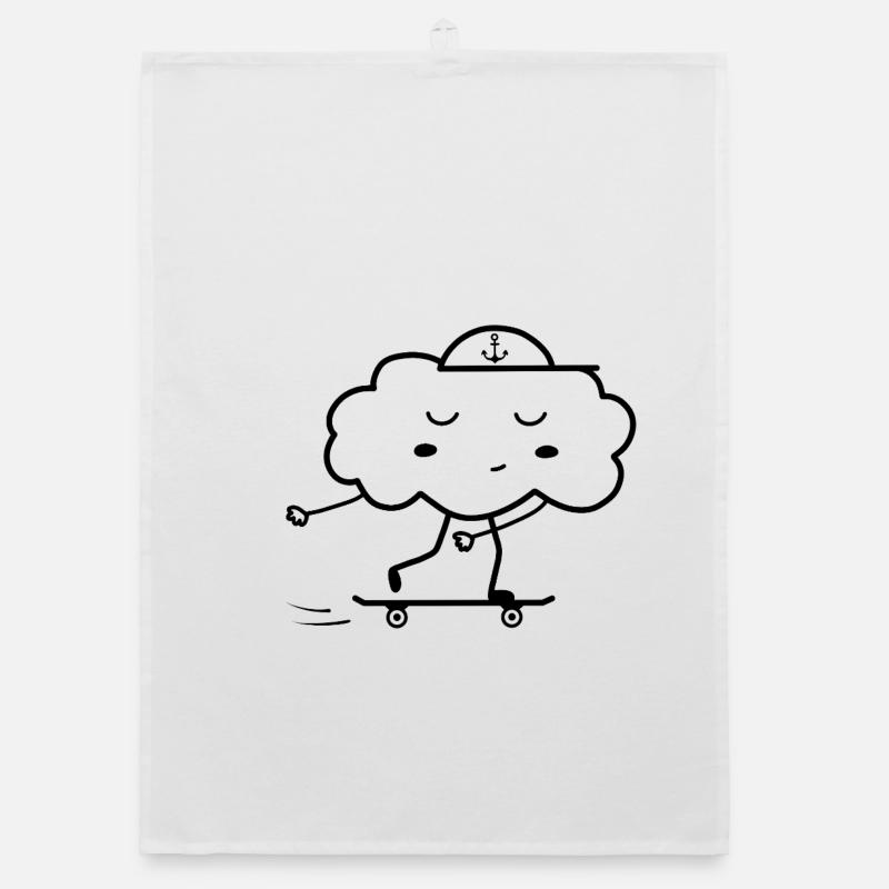 Skater Cloud – Ankerkappe Organic Geschirrtuch