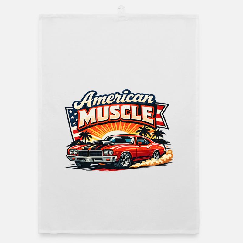 American_Muscle_2 - Torchon bio - blanc