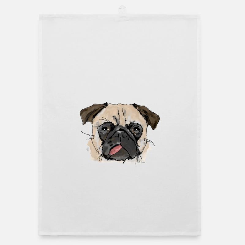 Mops - Organic Geschirrtuch - Weiß