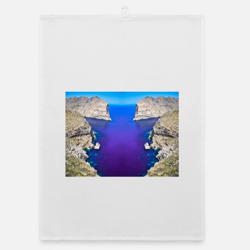 Mallorca Cap Formentor Verfremdung V.1 - Organic Geschirrtuch - Weiß