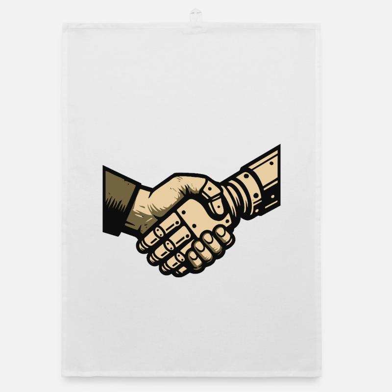 Handshake between man and machine Organic dish towel