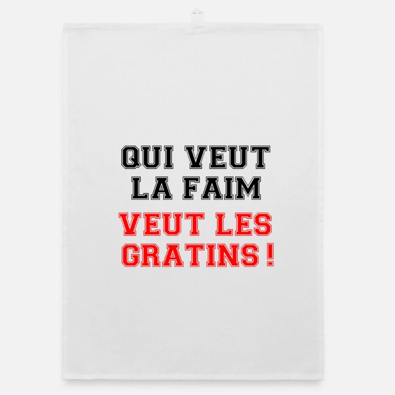 Wer Hunger will, will das Gratin. Organic Geschirrtuch