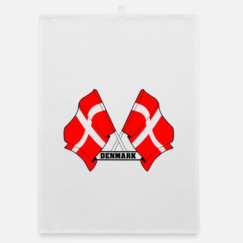 DANEMARK – Drapeaux croisés Torchon bio