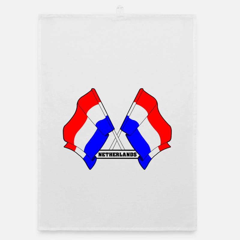 Drapeaux croisés des Pays-Bas Torchon bio