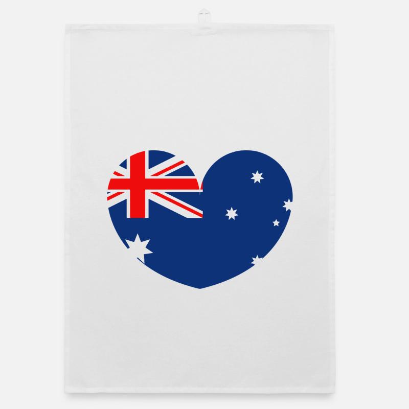 Australian flag with heart Organic dish towel