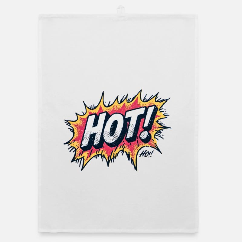 Hot Comic Explosions Design Organic dish towel