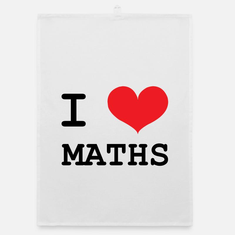 J'aime les Maths : Tee-shirt Passion Mathématiques Torchon bio