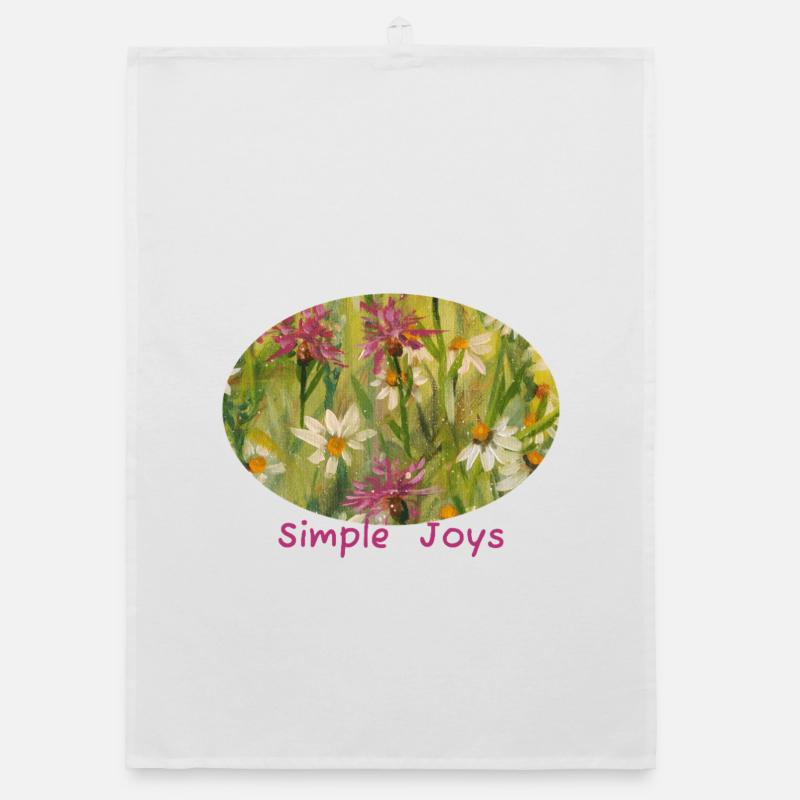 Simple Joys – Wildblumen-Gänseblümchen-Ellipse Organic Geschirrtuch