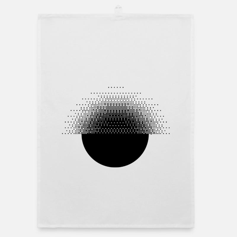 Bitmap Design of geometric and pixelated sunburst Organic dish towel