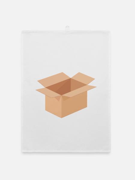 Offene Kartonillustration - Organic Geschirrtuch - Weiß - Vorne