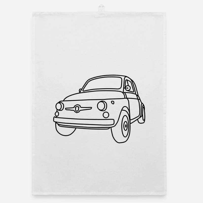 500 Classico – Italien Oldtimer Kult Shirt - Organic Geschirrtuch - Weiß