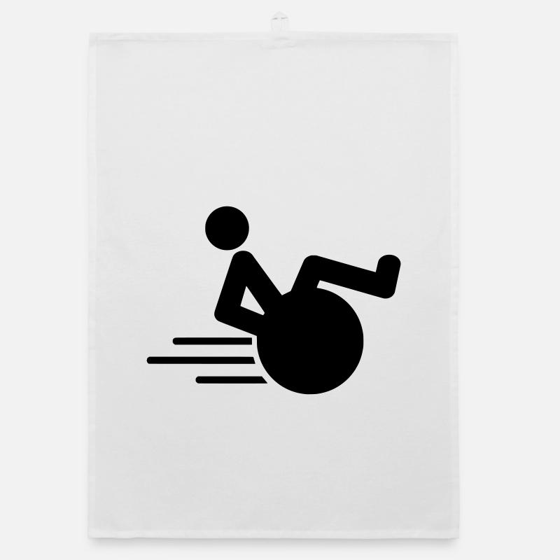 Wheelie avec fauteuil roulant représente l’agilité * - Torchon bio - blanc