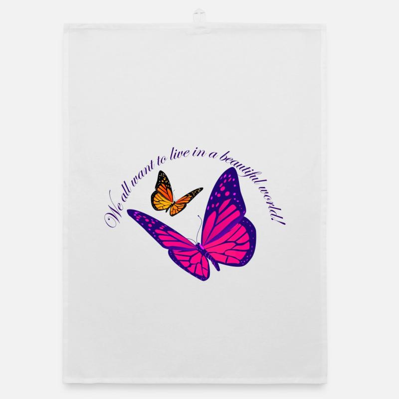 Neon Butterfly Magic Organic dish towel