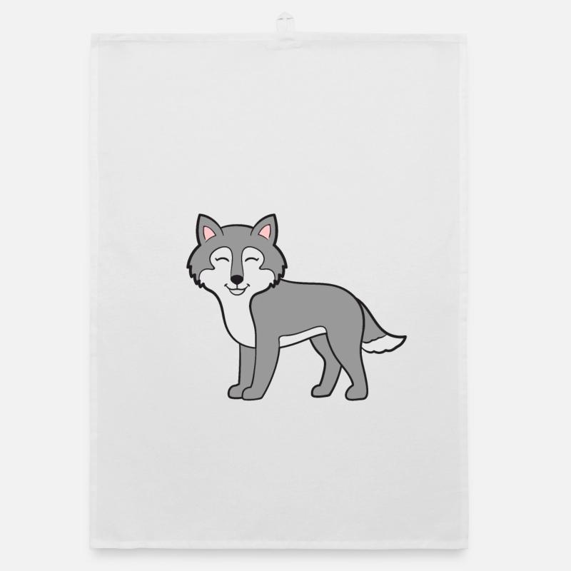 Wolf Wölfe Organic Geschirrtuch